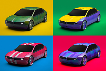 Color changing BMW iVision Dee concept car 