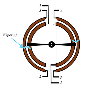 Redundant potentiometric sensor drawing